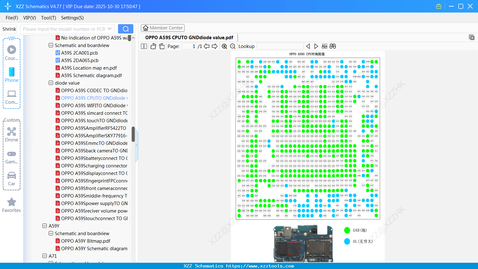 OPPO A59S CPUTO GNDdiode Value